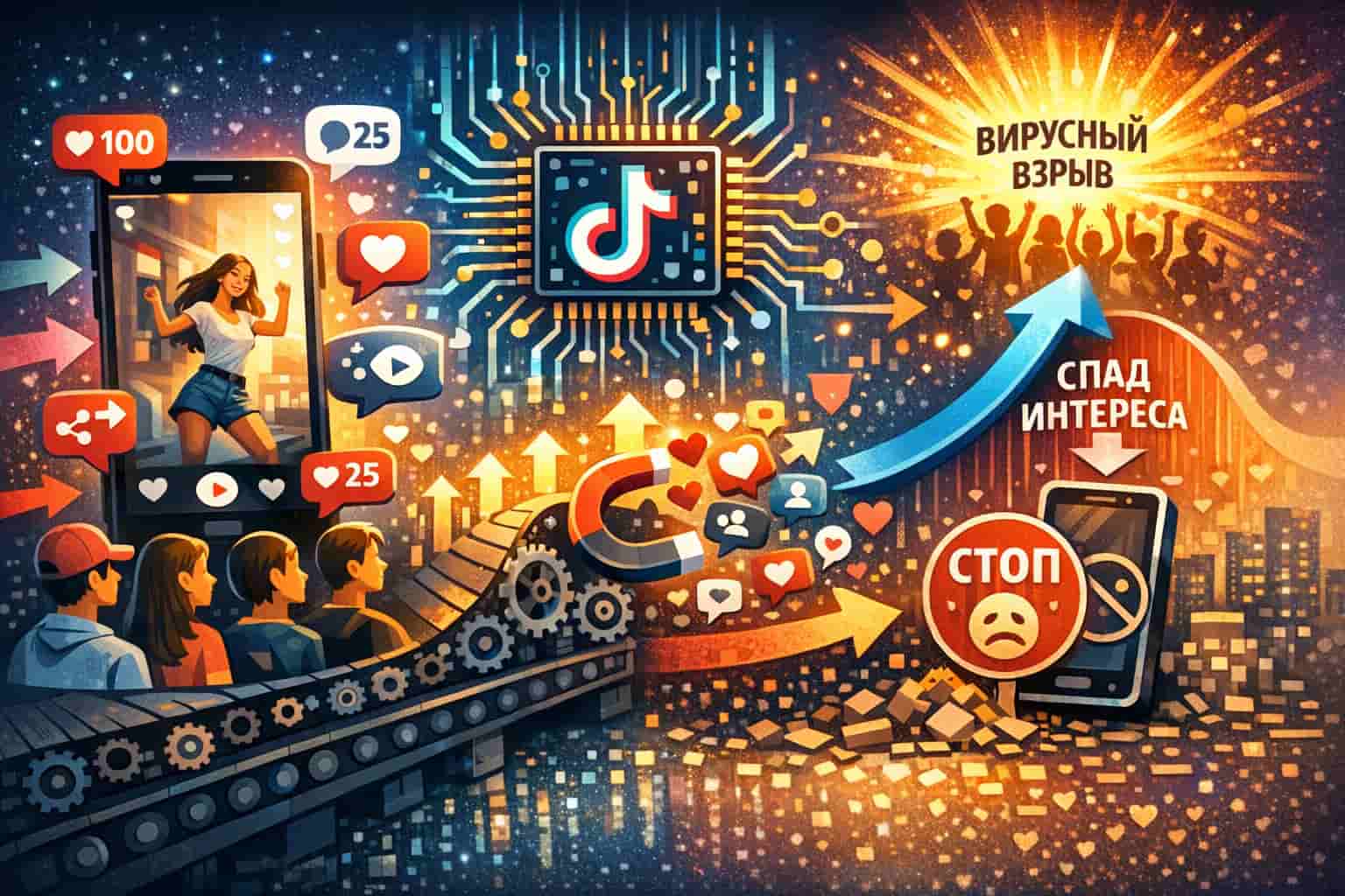 Особенности работы алгоритмов Тик Ток Вирусный взрыв